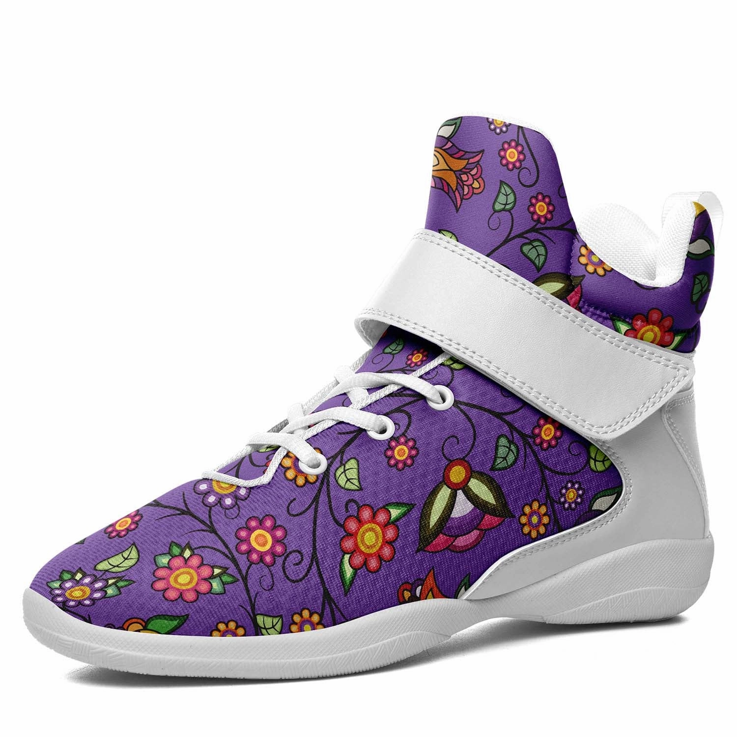 Blue Diamond Basketball Shoes Heartbeat Petals Purple Ipottaa Basketball / Sport High Top Shoes - White Sole