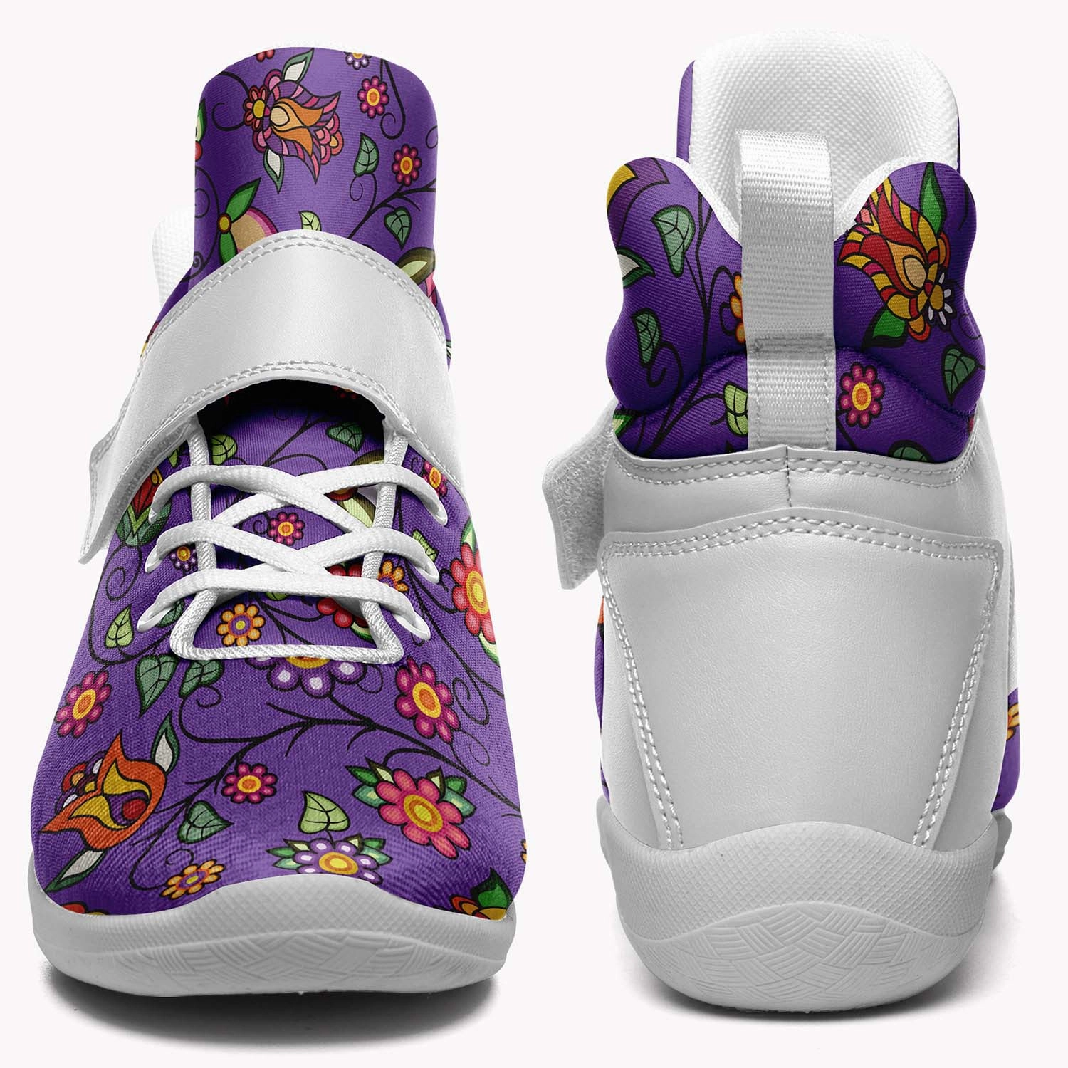 Heartbeat Petals Purple Ipottaa Basketball / Sport High Top Shoes - White Sole Cute Basketball Shoes