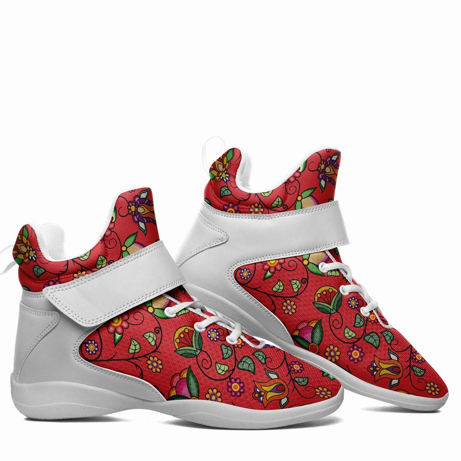 Heartbeat Petals Red Ipottaa Basketball / Sport High Top Shoes - White Sole Good Outdoor Basketball Shoes