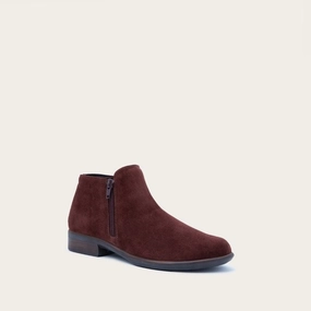 Helm | Suede | Cabernet Ankle Boots With Block Heels