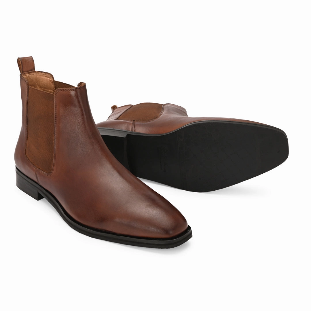 Handcrafted Elegance Tan Leather Chelsea Boots Atlas Leather Chelsea Boots