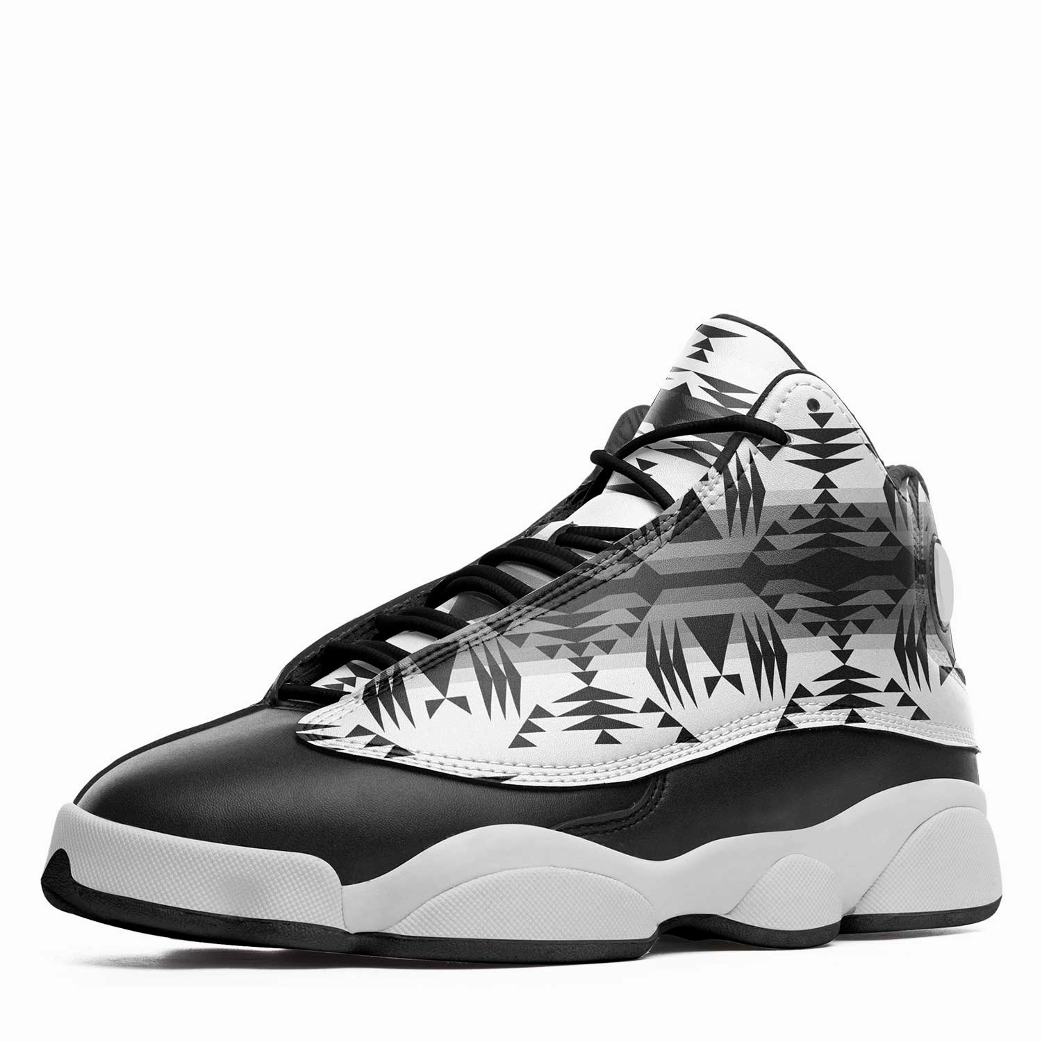 Basketball Shoes Leather Between the Mountains White and Black Isstsokini