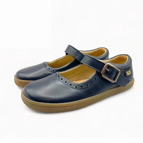 High End Mary Jane Shoes Holly Mary Jane Kids Barefoot Shoe Navy Leather