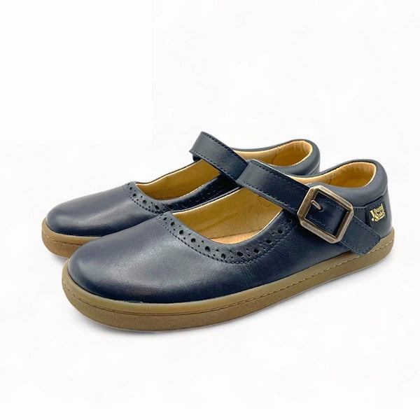 Womens Mary Jane Shoes Holly Mary Jane Kids Barefoot Shoe Navy Leather