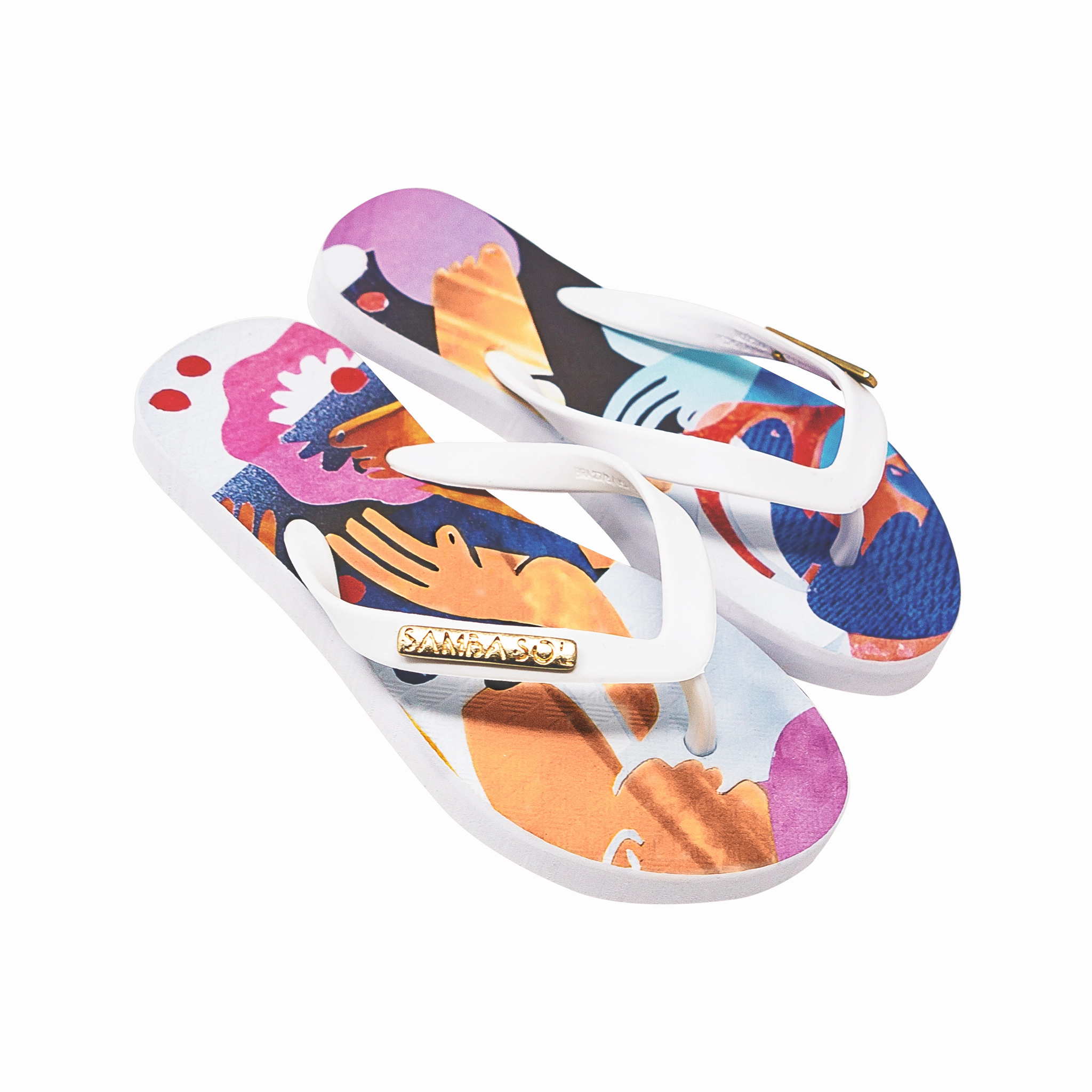 Samba Sol Kid's YoungArts Collection Flip Flops - Nadia Wolff Indigo Flip Flops