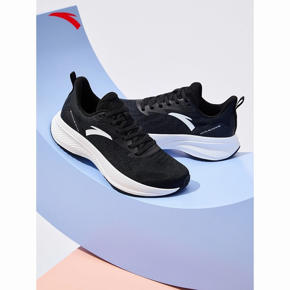 ANTA WOMEN Easy run Running Shoes 1224B5534-5- Black (Kasut Larian) Snow Boots No Laces