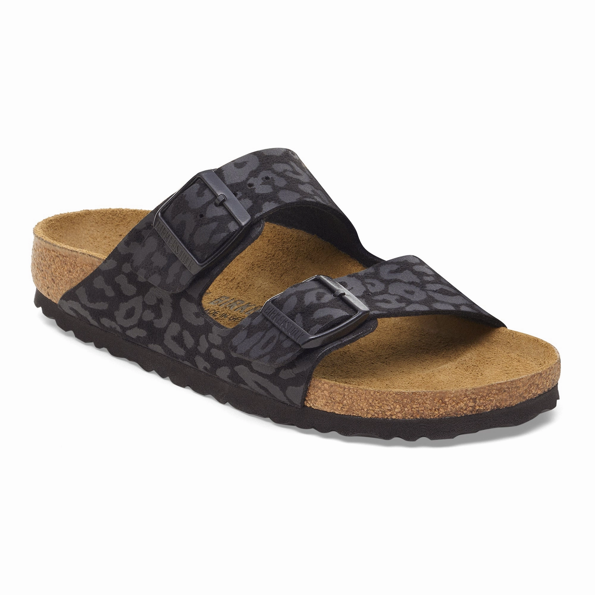 Birkenstock Arizona silky leo black Birkibuc Flip Flop