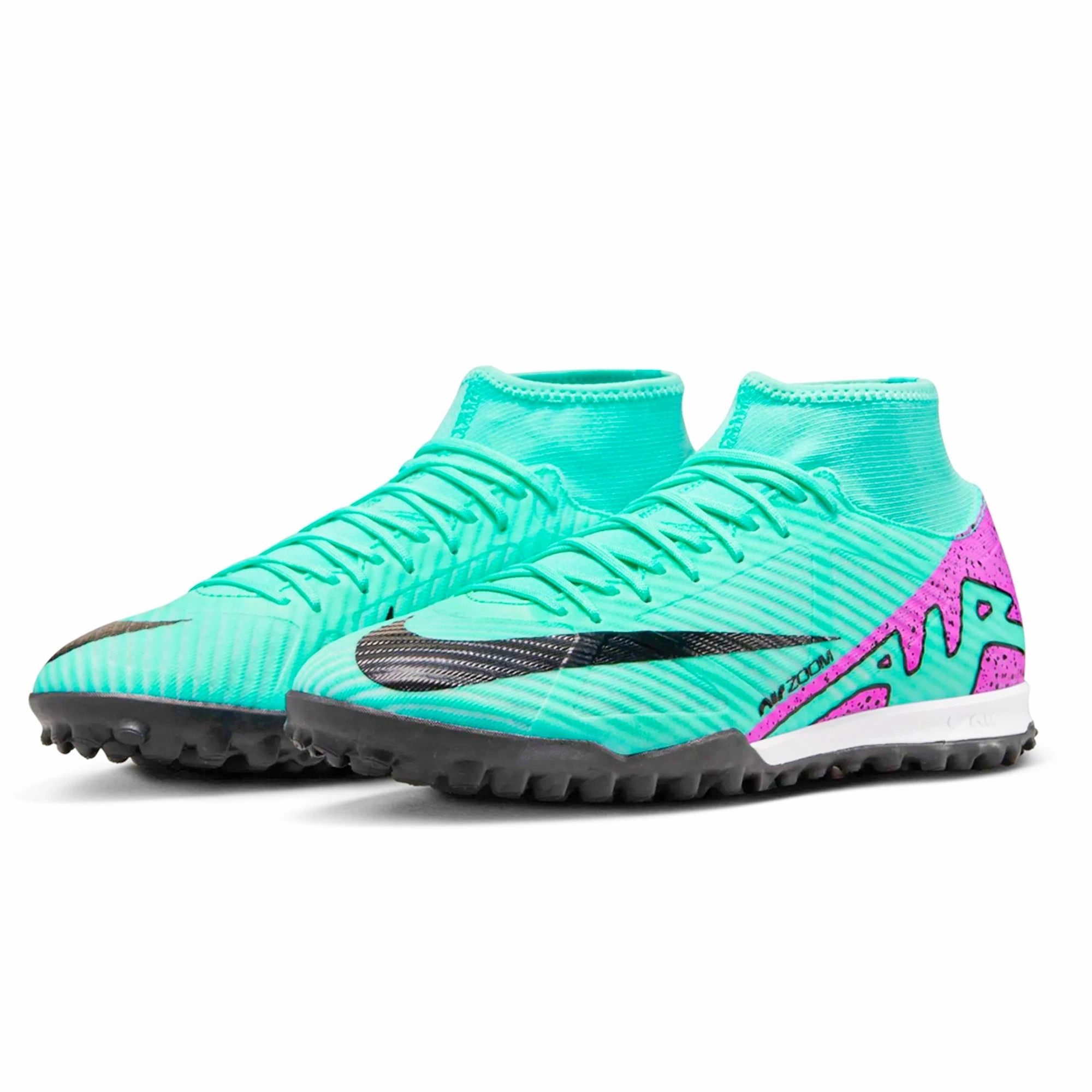 Nike Zoom Superfly 9 Academy Turf Soccer Shoes (Hyper Turquoise/Fuchsia Dream) Nike Popular Basketball Shoes