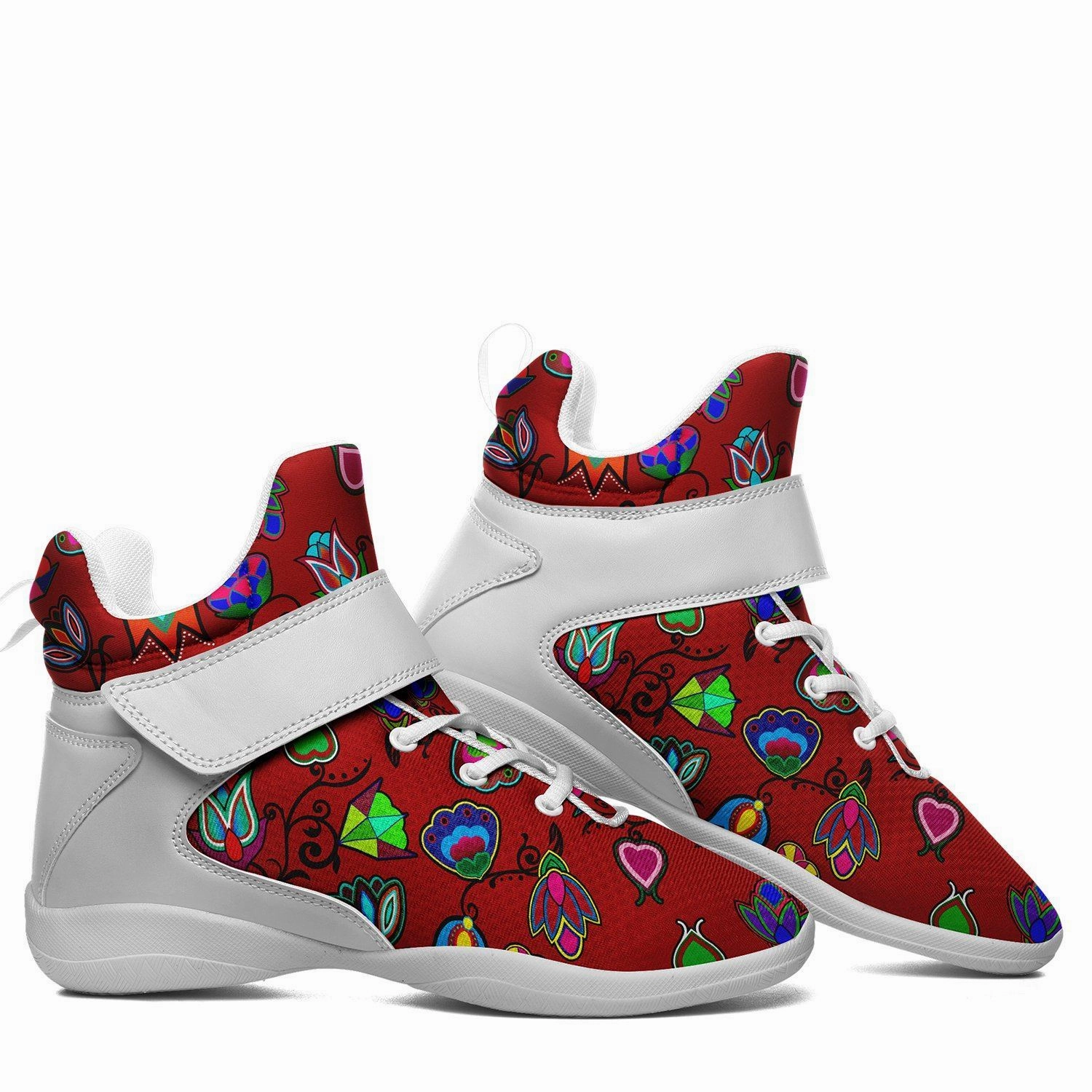 Carbon Fibre Basketball Shoes Indigenous Paisley Dahlia Ipottaa Basketball / Sport High Top Shoes - White Sole