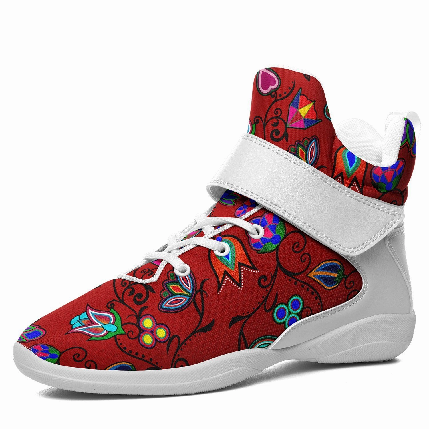 Best Basketball Ankle Support Shoes Indigenous Paisley Dahlia Ipottaa Basketball / Sport High Top Shoes - White Sole