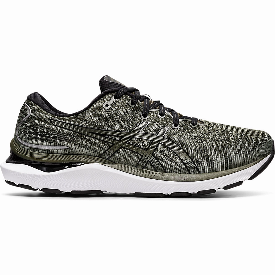 Men's Asics GEL-Cumulus 24, Olive Canvas/Black, 9.5 D Medium Sneakers Asics Shoes