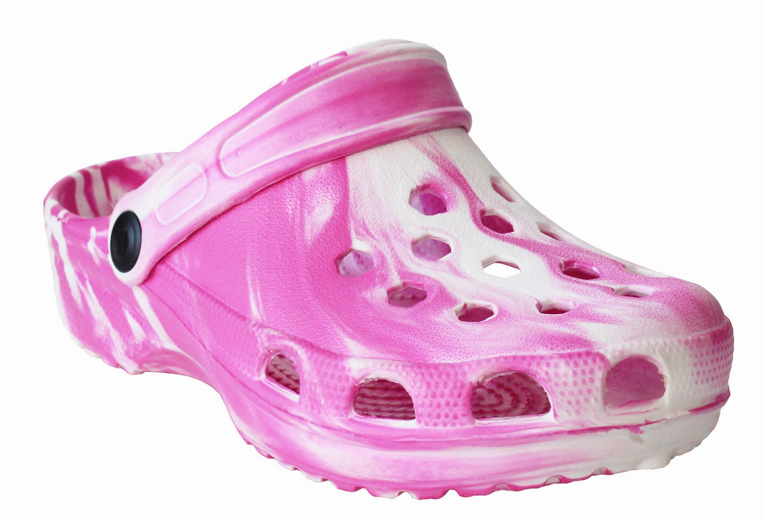 Clogs With Backstrap Kids Pink Clogs Lightweight EVA Breathable Girls Slip On Adjustable Garden Beach Pool Slides Sandals Pink White