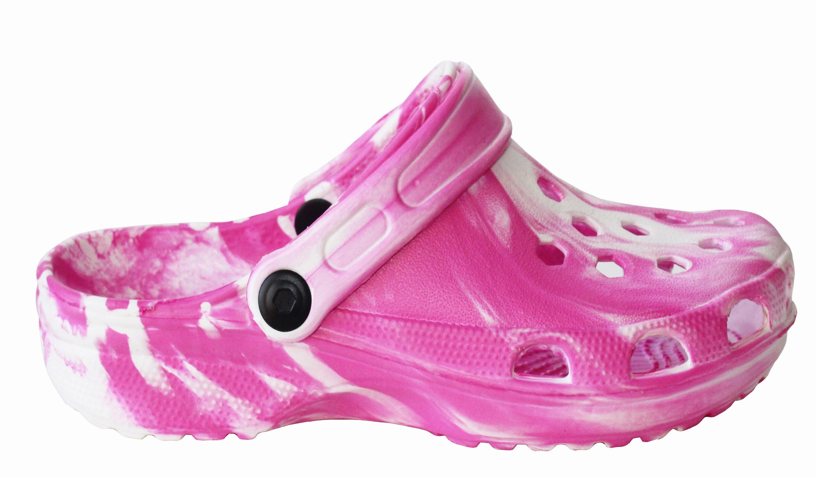 Clogs Shies Kids Pink Clogs Lightweight EVA Breathable Girls Slip On Adjustable Garden Beach Pool Slides Sandals Pink White