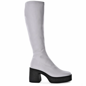 Chelsea Boots Lookbook Izumi Off White Stretch Leather Chunky Boots