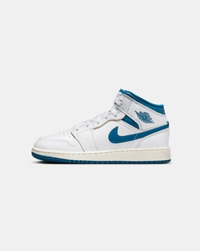 Best Nike Long Distance Running Shoes Jordan Kid's Air Jordan 1 Mid SE (GS) White/Industrial Blue