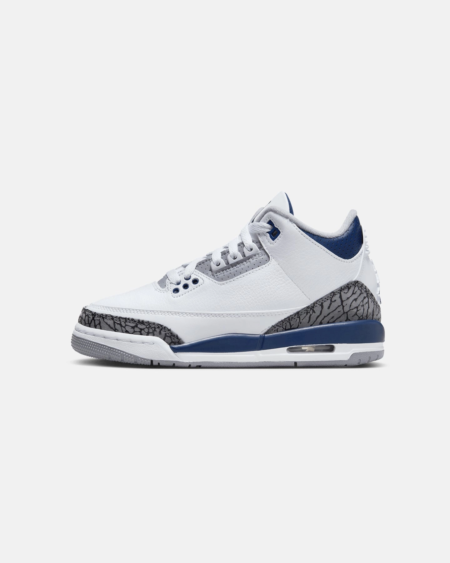 Jordan Kids' Air Jordan 3 Retro BG (GS) White/Midnight Snow Walking Shoes