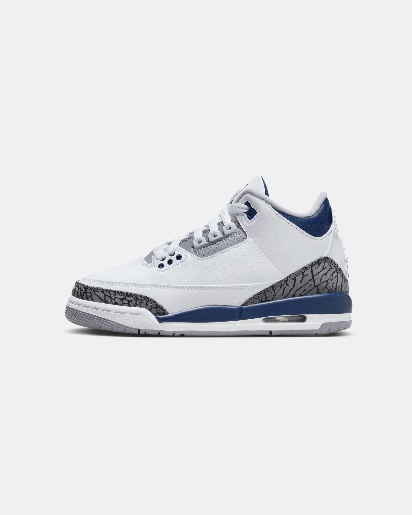 Jordan Kids' Air Jordan 3 Retro BG (GS) White/Midnight Professional Walking Shoes
