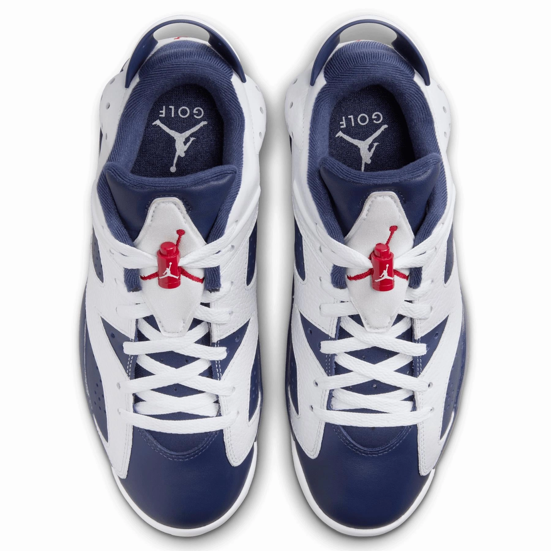 Jordan Retro 6 G White/Midnight Navy/Varsity Red Comfortable Golf Shoes For Walking