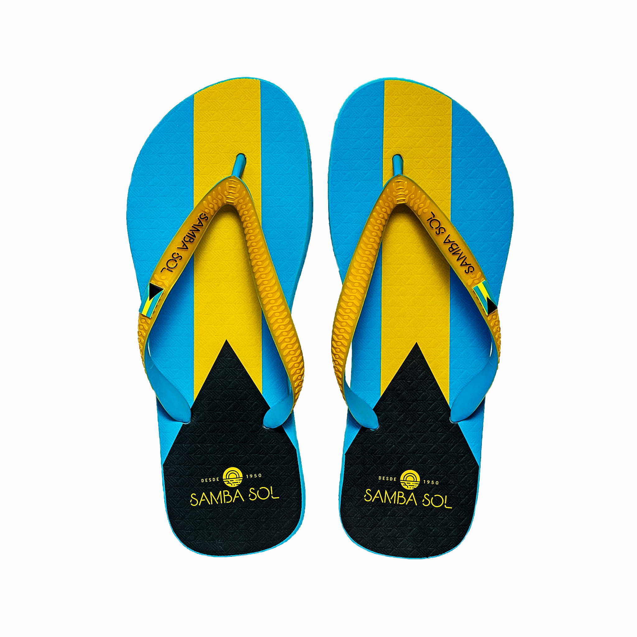 Samba Sol Mens Countries Collection Flip Flops - Bahamas Shoreline Flip Flops