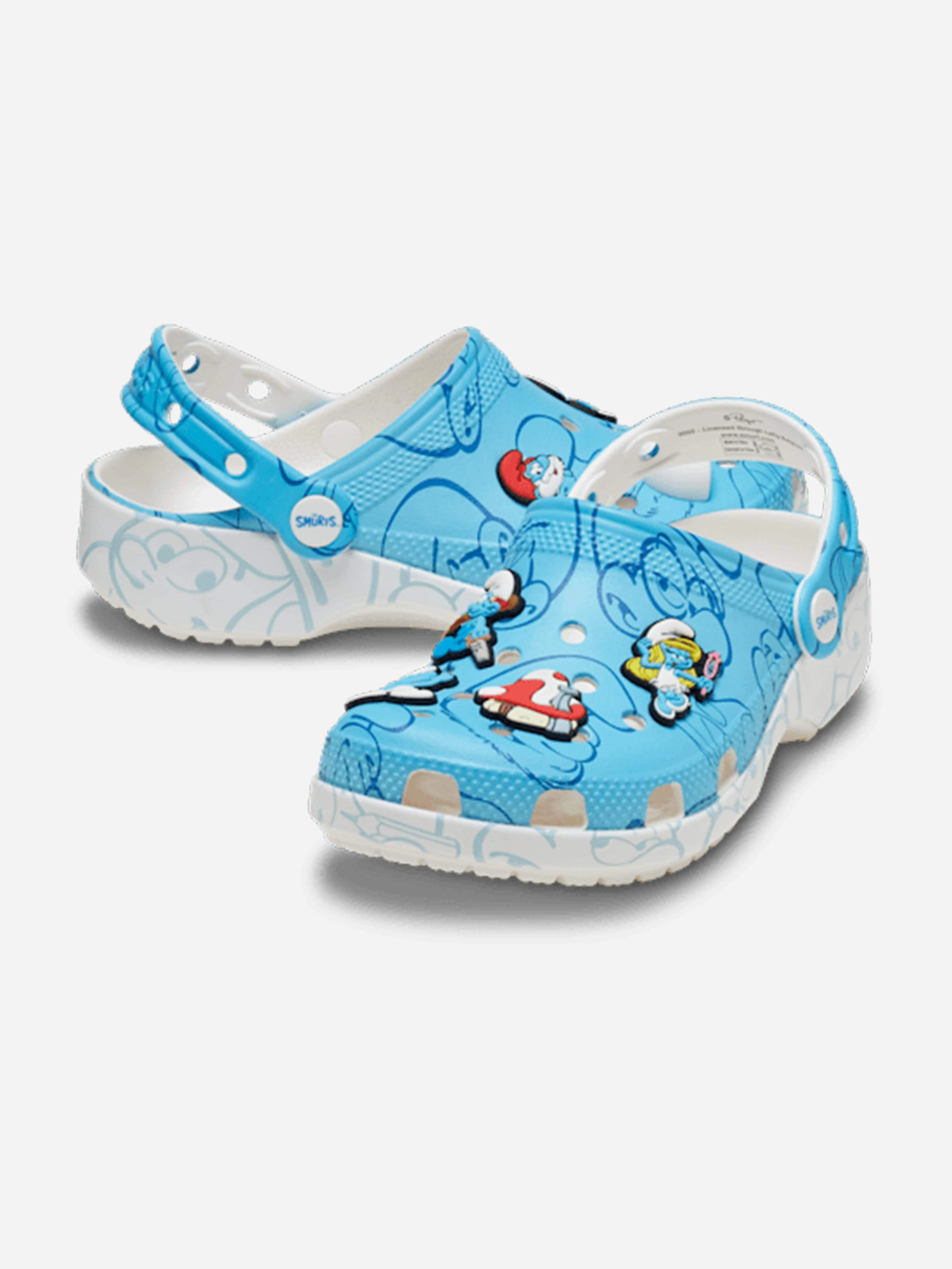 Crocs Kids Smurfs Classic Clog in Blue Composite Toe Clogs