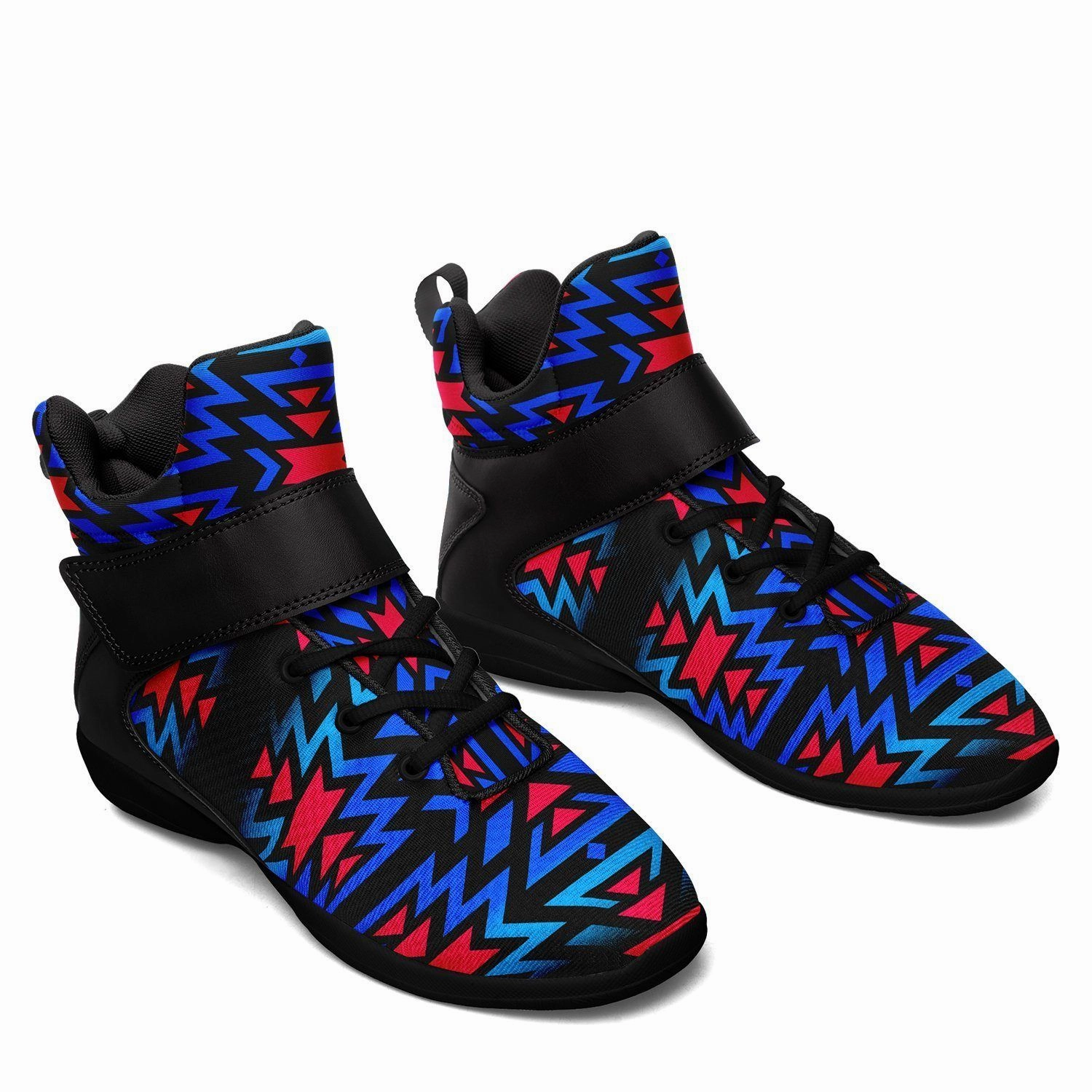 Black Fire Dragonfly Ipottaa Basketball / Sport High Top Shoes - Black Sole Traction On Basketball Shoes