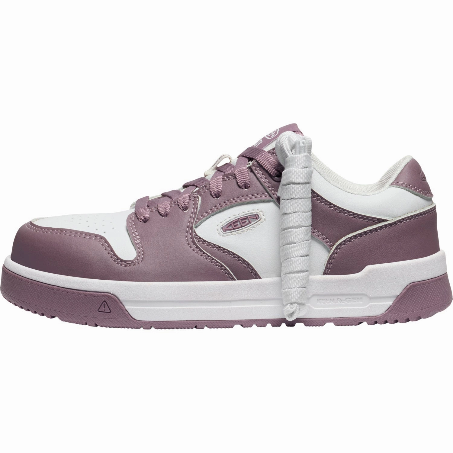 Keen Utility Womens Overton CT Toadstool/Star White Leather Work Shoes Ankle High Slip On Work Boots