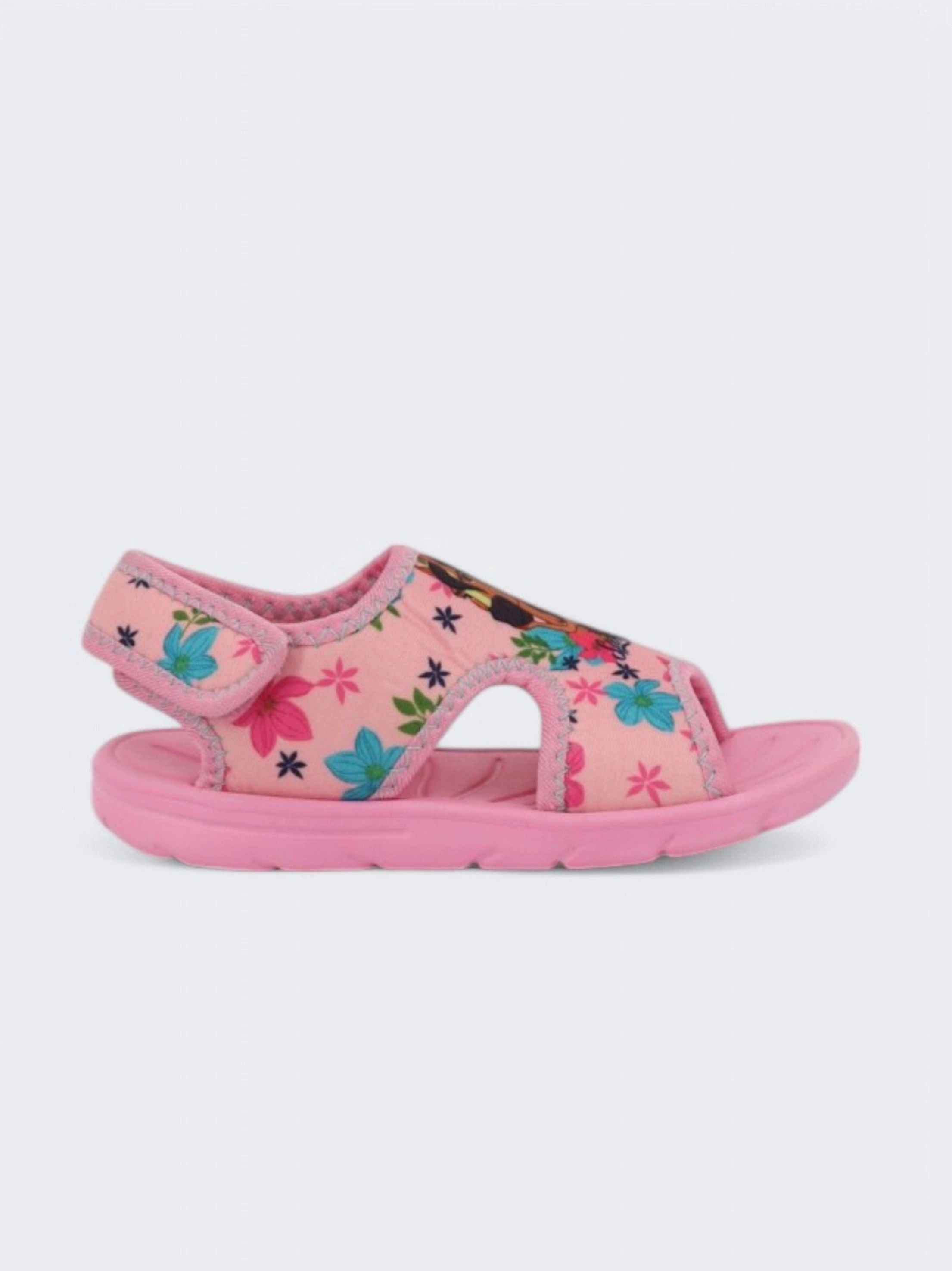 Kids Girl's Floral Printed Sandals,Pink Soccer Cleats 19.1
