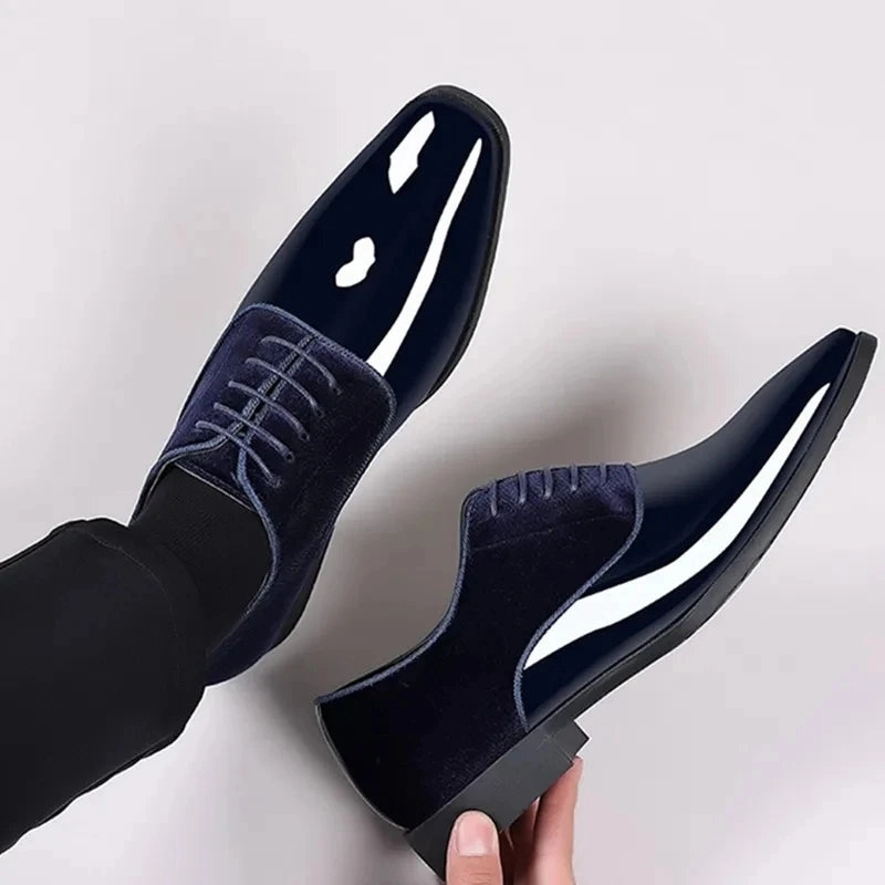 Almond Toe Ankle Boots Lace-Up Formal Business Shoes For Men's
