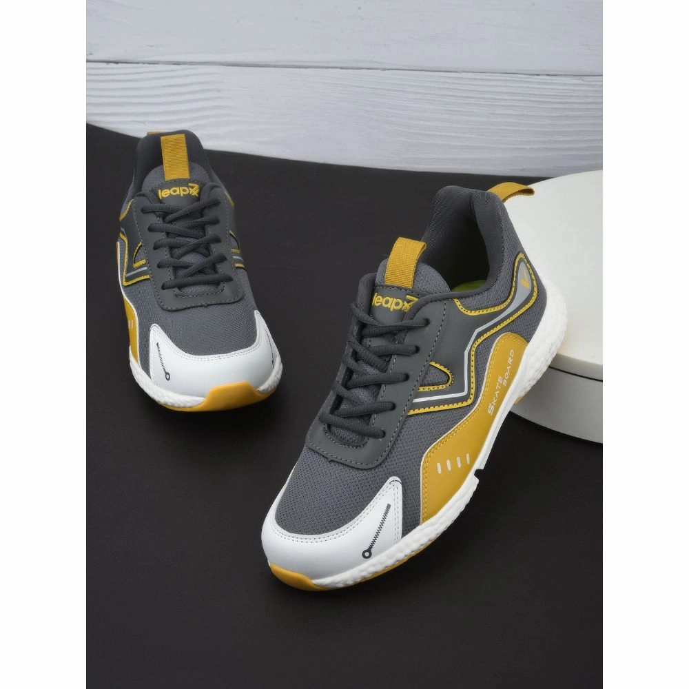 Running Shoes With Support Leap7x Sports Lacing Shoes For Kids (D.Grey) CARRY-04L By Liberty