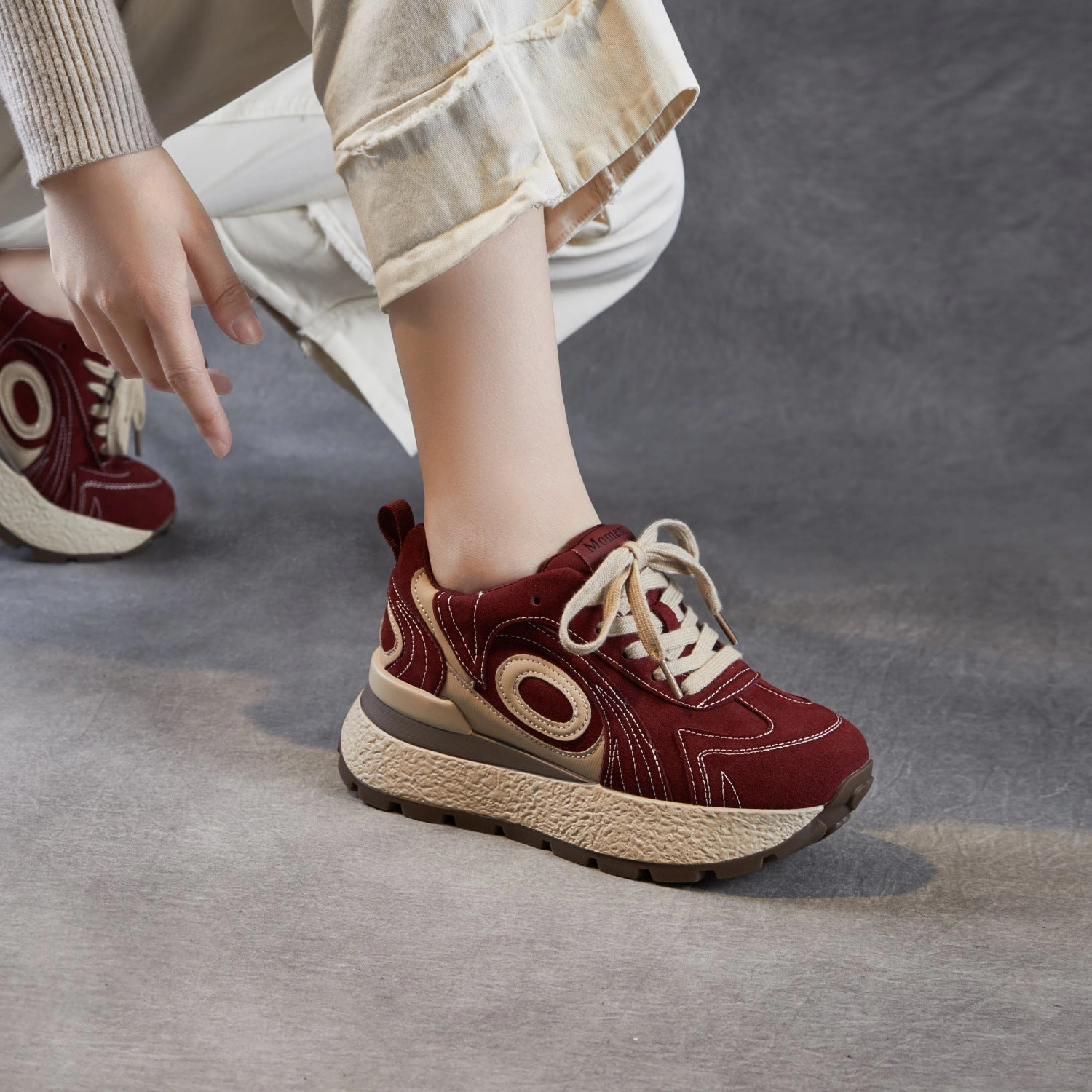 Shoe Trees For Sneakers Women's Fashion Quilted Leather Chunky Platform Sneakers