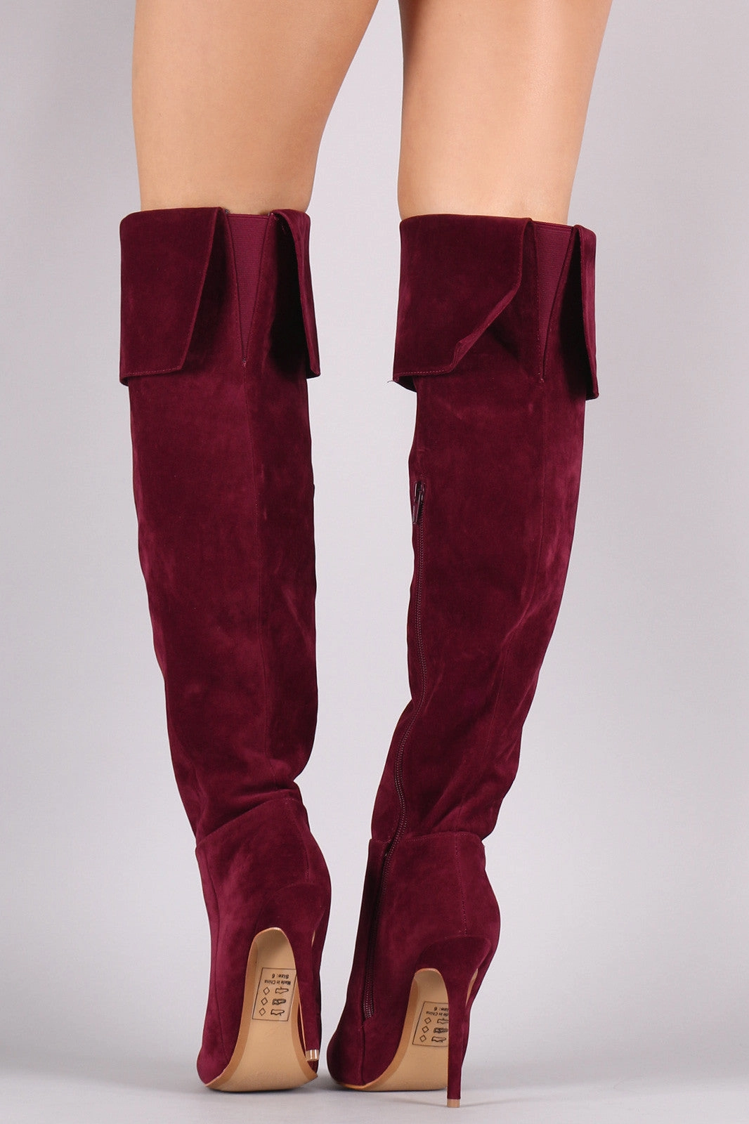 Shoe Republic LA Suede Cuff Pointy Toe Stiletto Boots Shopbop Knee High Boots
