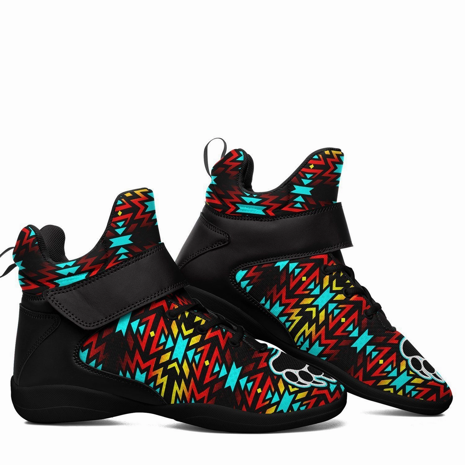 Basketball Shoes Ratings Fire Colors and Turquoise Bearpaw Ipottaa Basketball / Sport High Top Shoes - Black Sole
