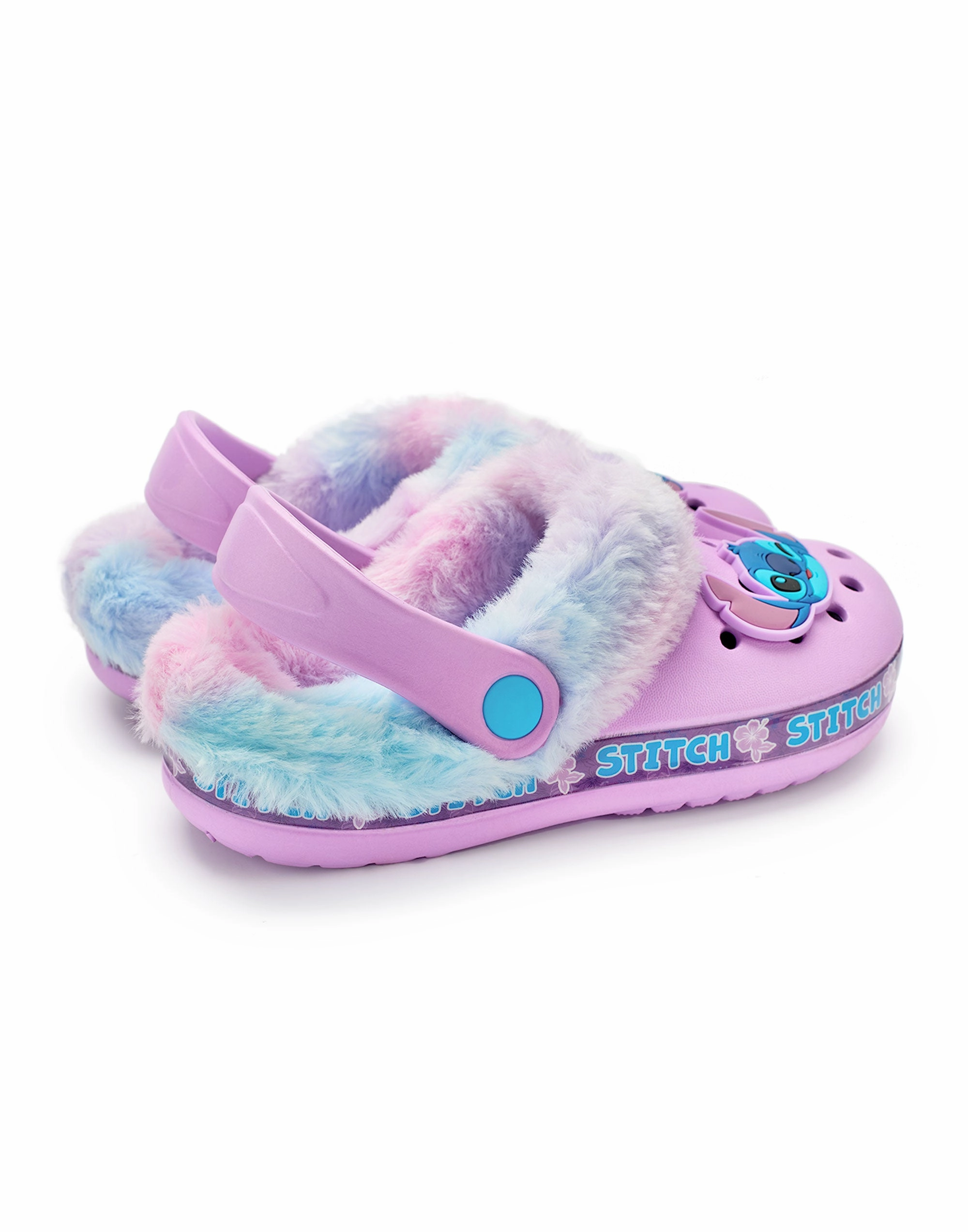 Disney Lilo & Stitch Fur Lined Girls Purple Clogs For Standing And Walking All Day