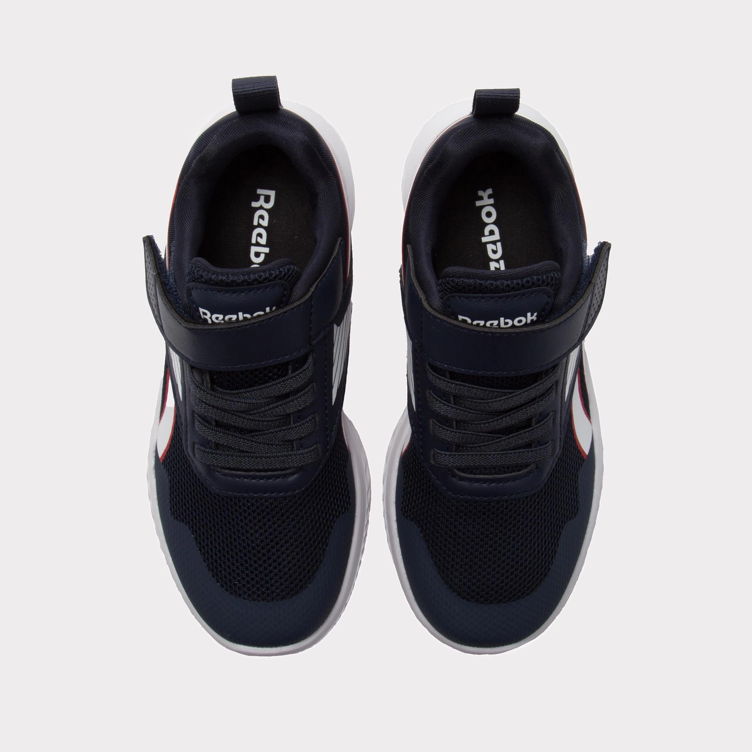 Reebok Footwear Kids Rush Runner Elastic Lace Shoes  Pre-School VECTORNAVY/WHITE/VECTORRED Running Shoes On Jeans