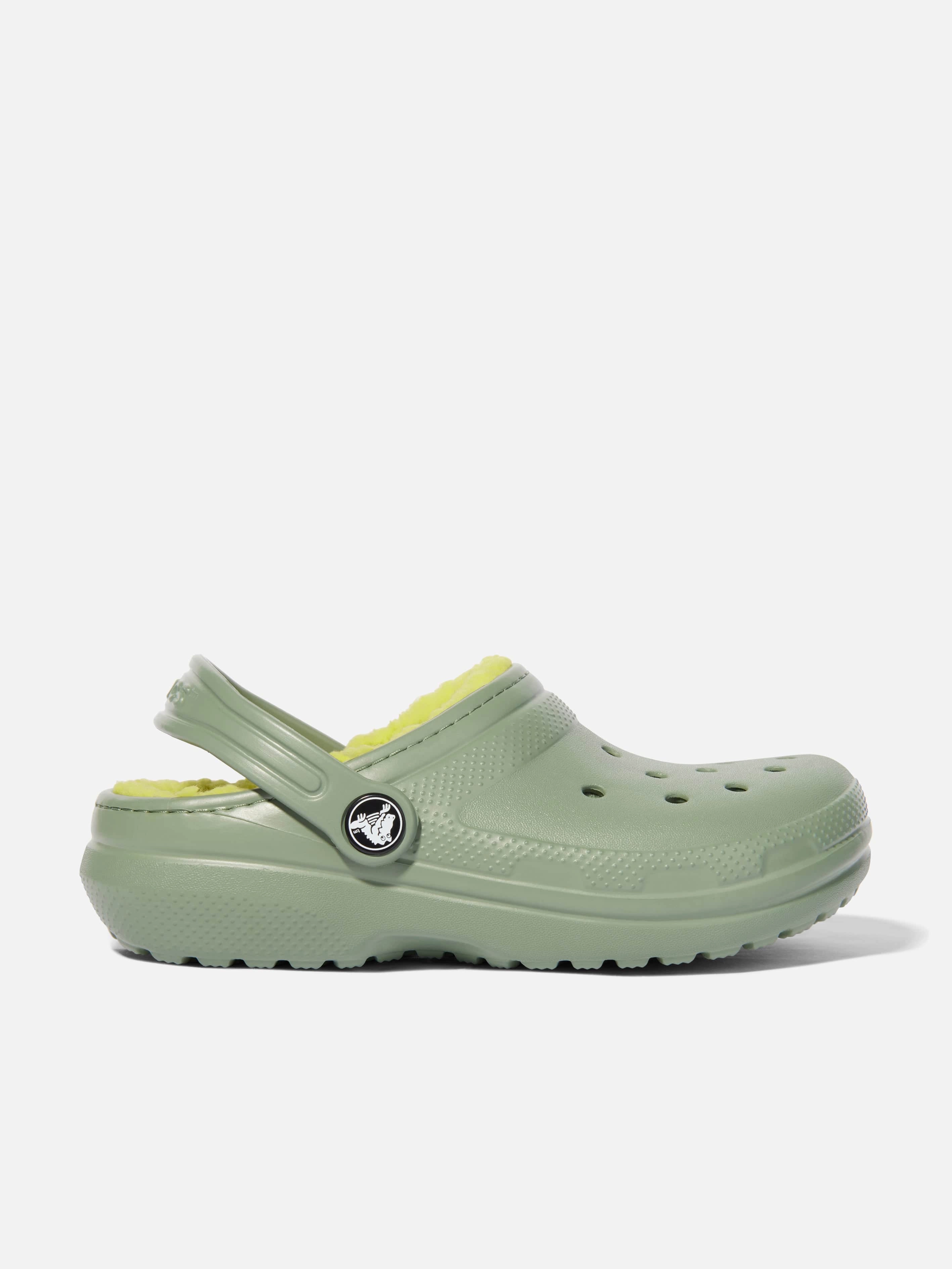 Crocs Kids Classic Lined Clog in Green Mens Fleece Lined Clogs