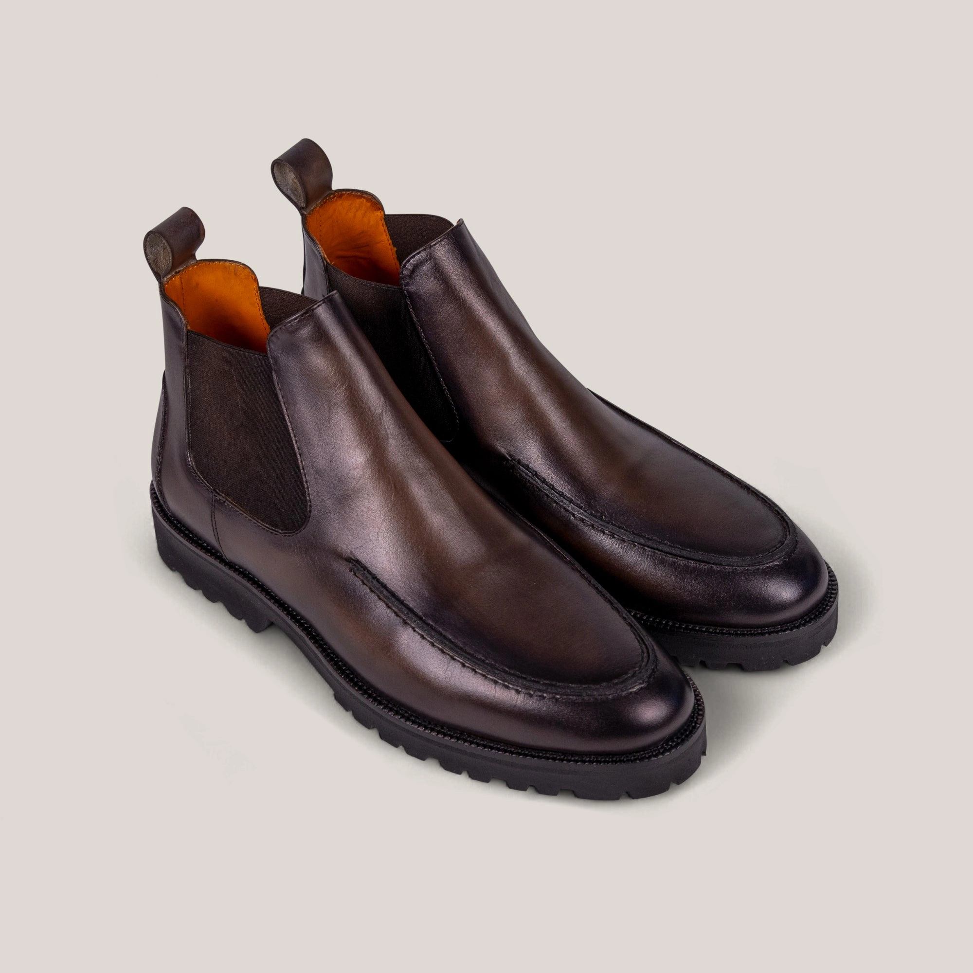 Livorno Country - Saddle Brown Patina Leather - Chelsea Boots Elon Musk Chelsea Boots
