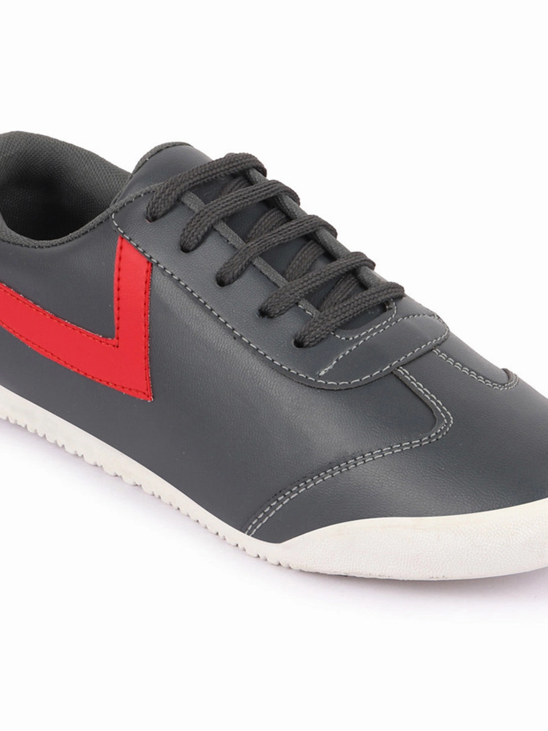 Buffalo Sneakers Men Grey Lace-Up Classic Striped Sneakers Casual Shoes