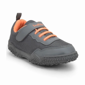 Best Walking Shoes Flat Feet Lucy & Luke Grey Sports Non Lacing Shoes For Kids QUICK-1 By Liberty