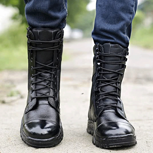 Bianca Chelsea Full Black Pure Leather Army Boots For Men's-JonasParamount
