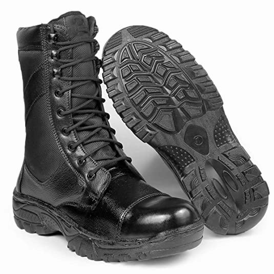 Full Black Pure Leather Army Boots For Men's-JonasParamount Ugly Chelsea Boots