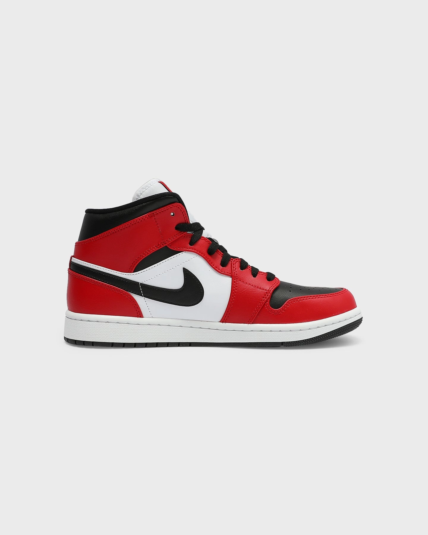 Jordan Men's Air Jordan 1 Mid ' Chicago Black Toe' Black/Black/Red Best Nike Trail Running Shoes