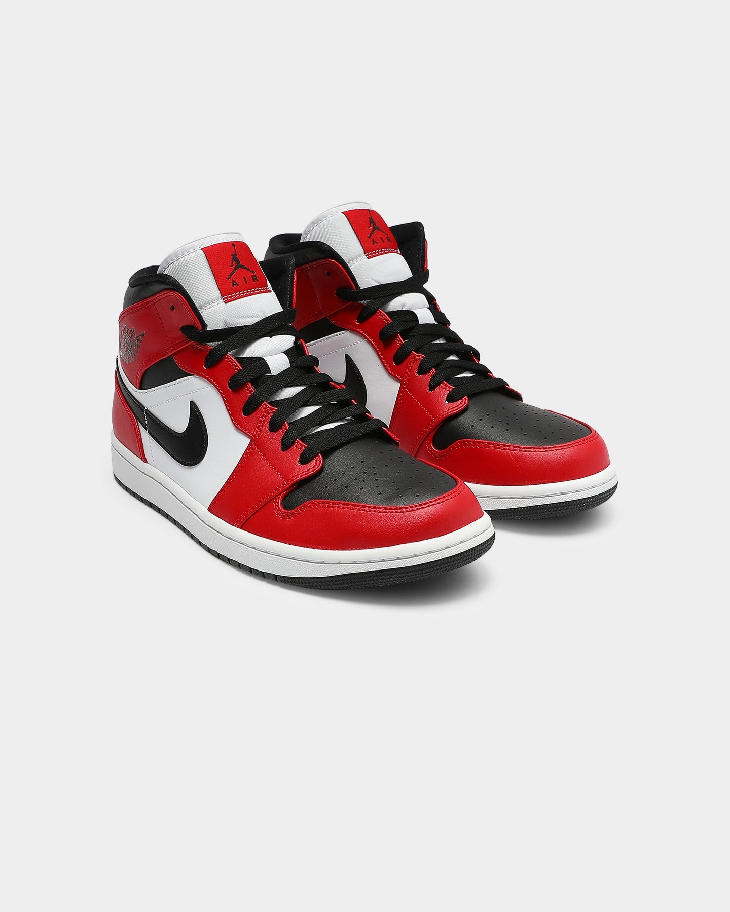 Jordan Men's Air Jordan 1 Mid ' Chicago Black Toe' Black/Black/Red Nike Air Golf Shoes