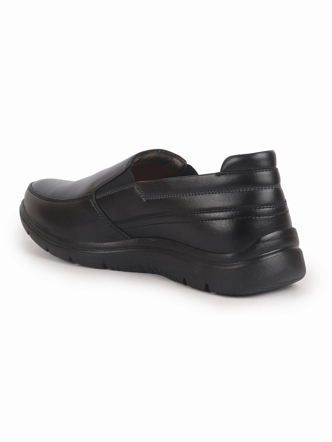 Men Black Genuine Leather Feather Lightweight EVA Sole Formal Office Comfort Broad Feet Slip On Shoes 14 Ee Work Boots