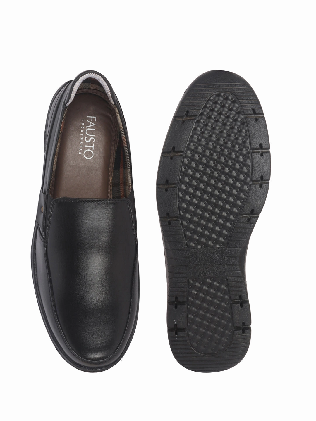 Men Black Genuine Leather Feather Lightweight EVA Sole Formal Office Comfort Broad Feet Slip On Shoes Wellington Style Work Boots