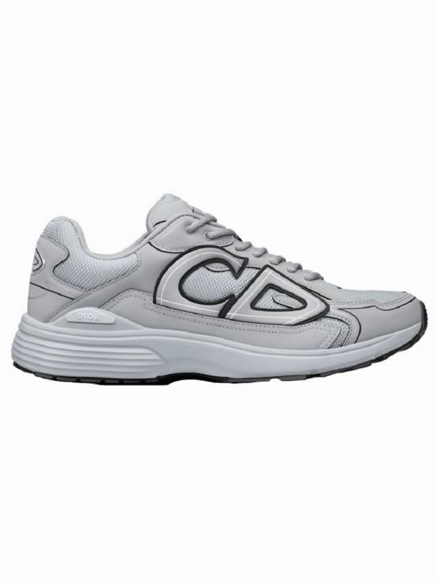 B30 CD Logo Patch Technical Fabric Low Top Sneakers Grey Dior Stay-put Closure Casual Sneakers