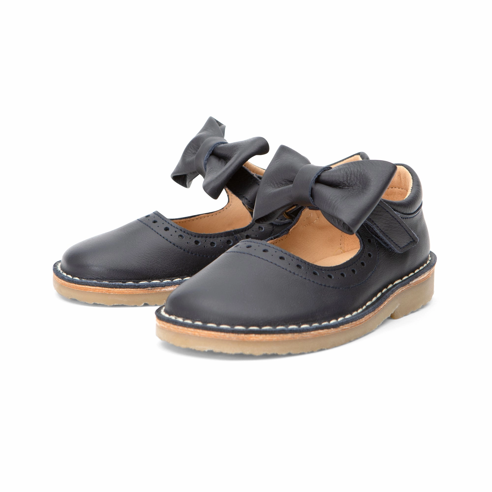 Aris Allen Mary Jane Shoes In Store Martha Bow Mary Jane Kids Shoe Navy Leather
