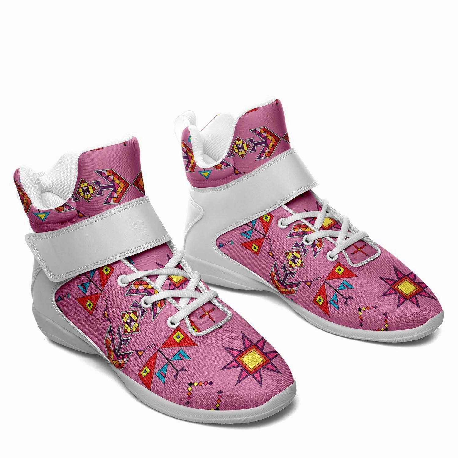 Scattered Generations Pink Ipottaa Basketball / Sport High Top Shoes - White Sole Basketball Shoes For Sale