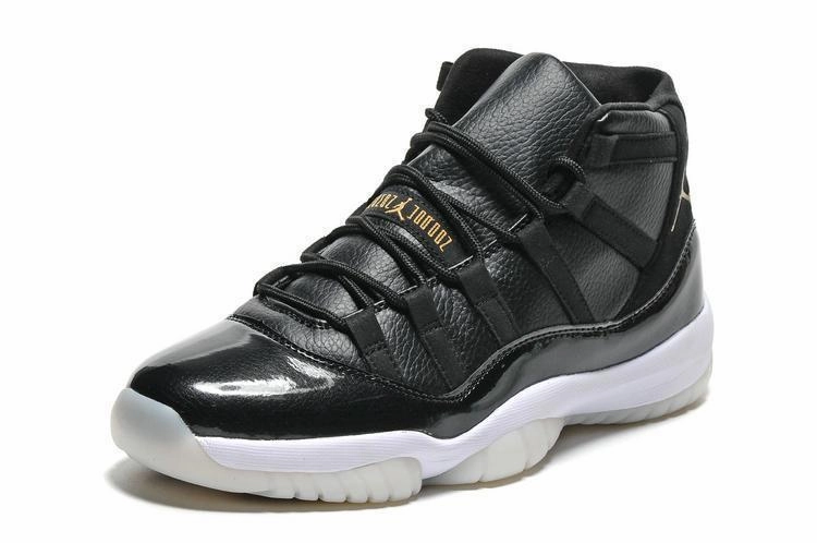 Nike Air Jordan Men 11 Black White Gold Basketball Men Flow Basketball Shoes