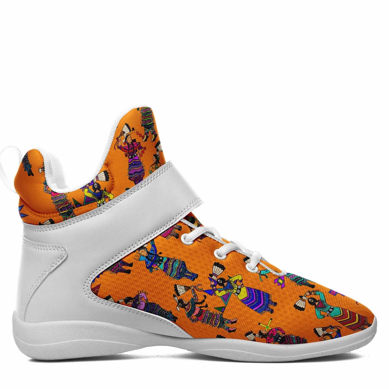 Women's Jingle Dancers Orange Ipottaa Basketball / Sport High Top Shoes - White Sole Stutter Step 2 Basketball Shoes