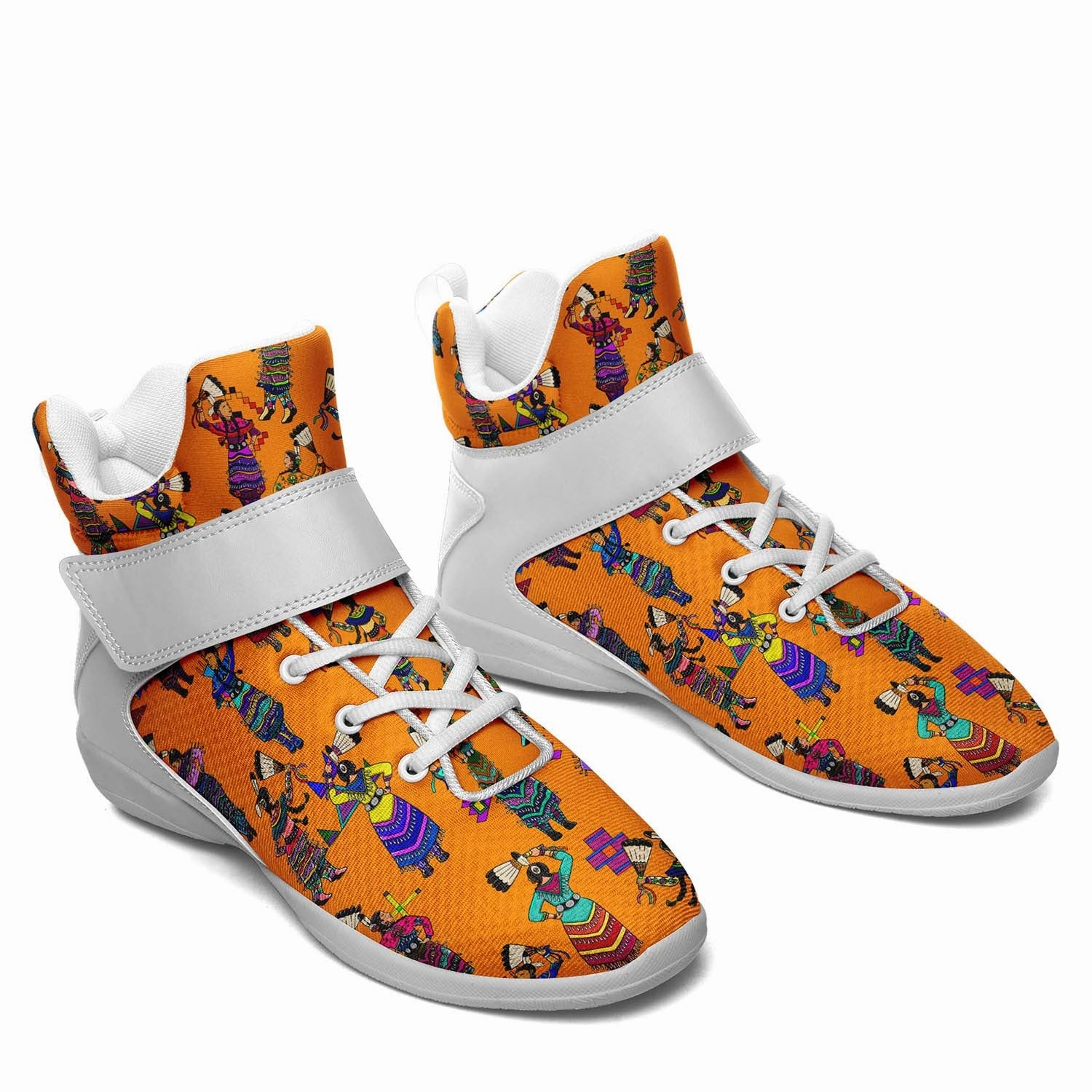 Buy Retro Basketball Shoes Women's Jingle Dancers Orange Ipottaa Basketball / Sport High Top Shoes - White Sole